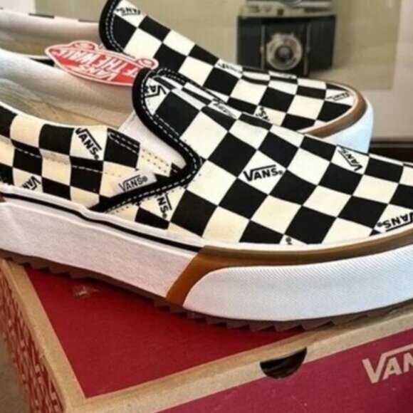 ⚛️⚛️⚛️VANS Era Stacked Checkerboard Slip On Canvas Shoes⚛️⚛️⚛️ - Picture 2 of 8